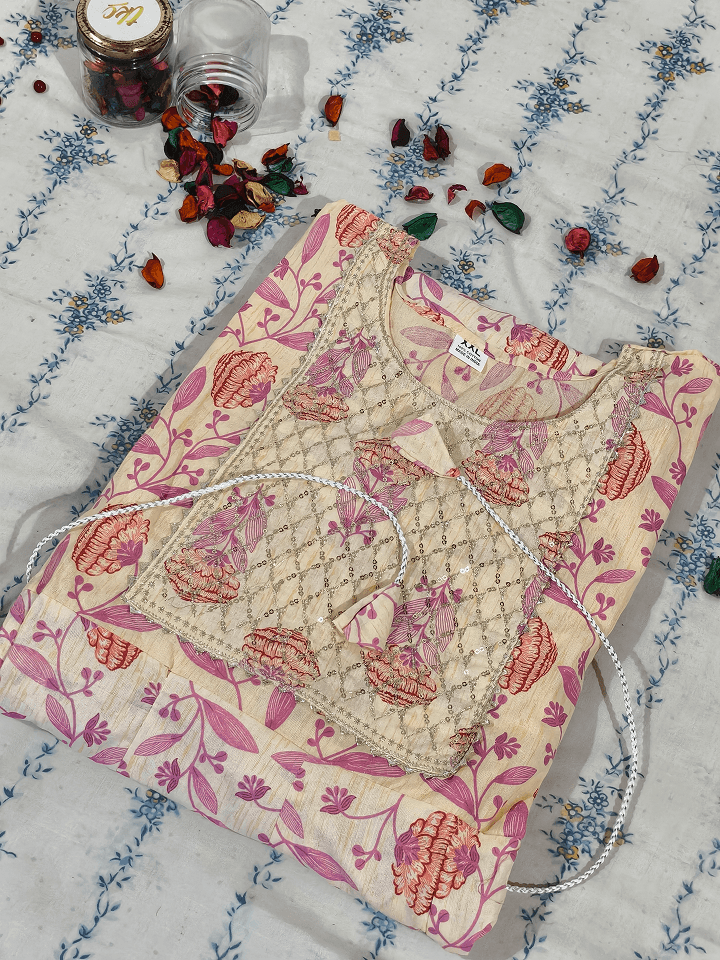 Anjanam Blush Blossom Umbrella Cut Kurti
