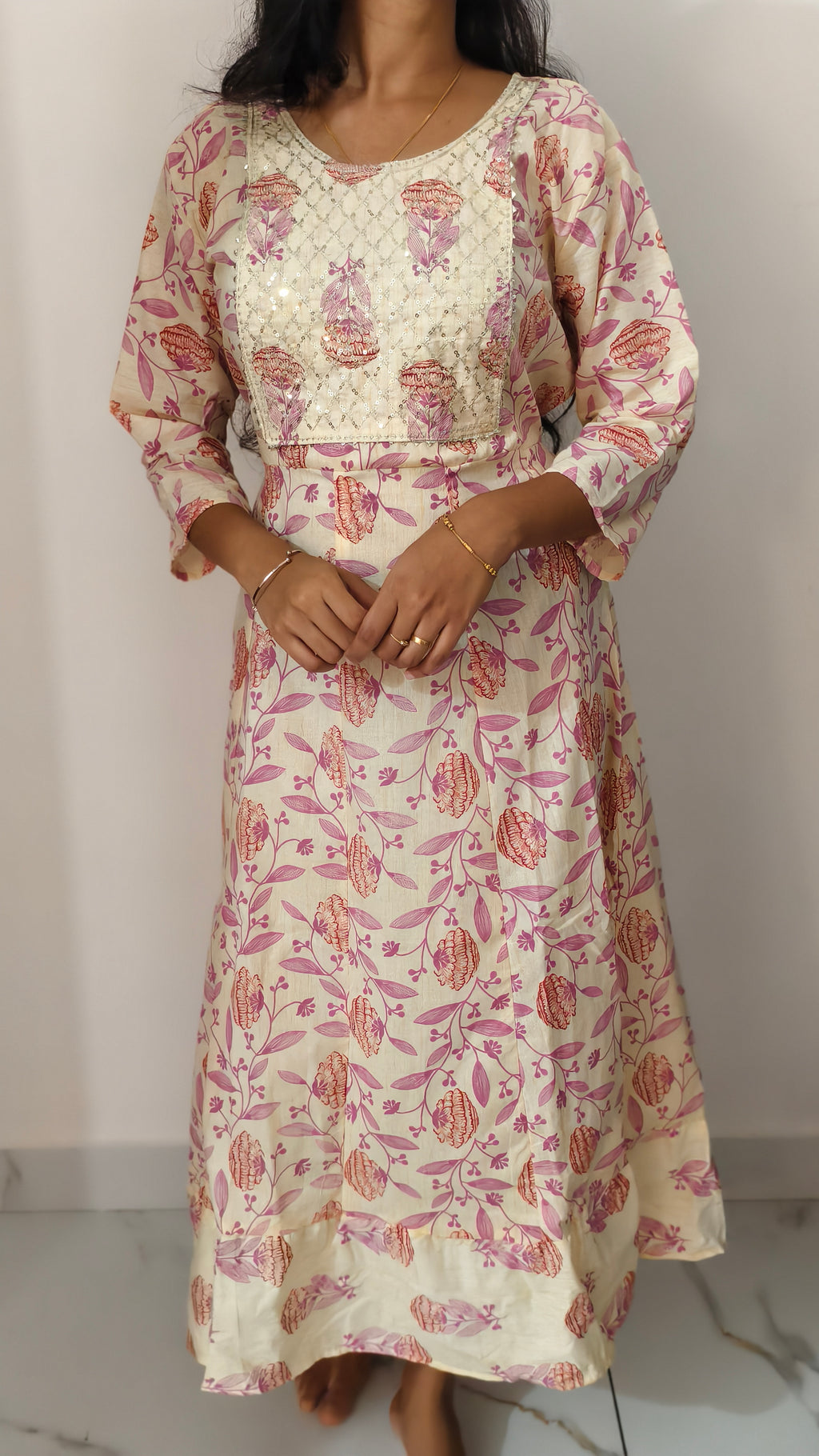 Anjanam Blush Blossom Umbrella Cut Kurti