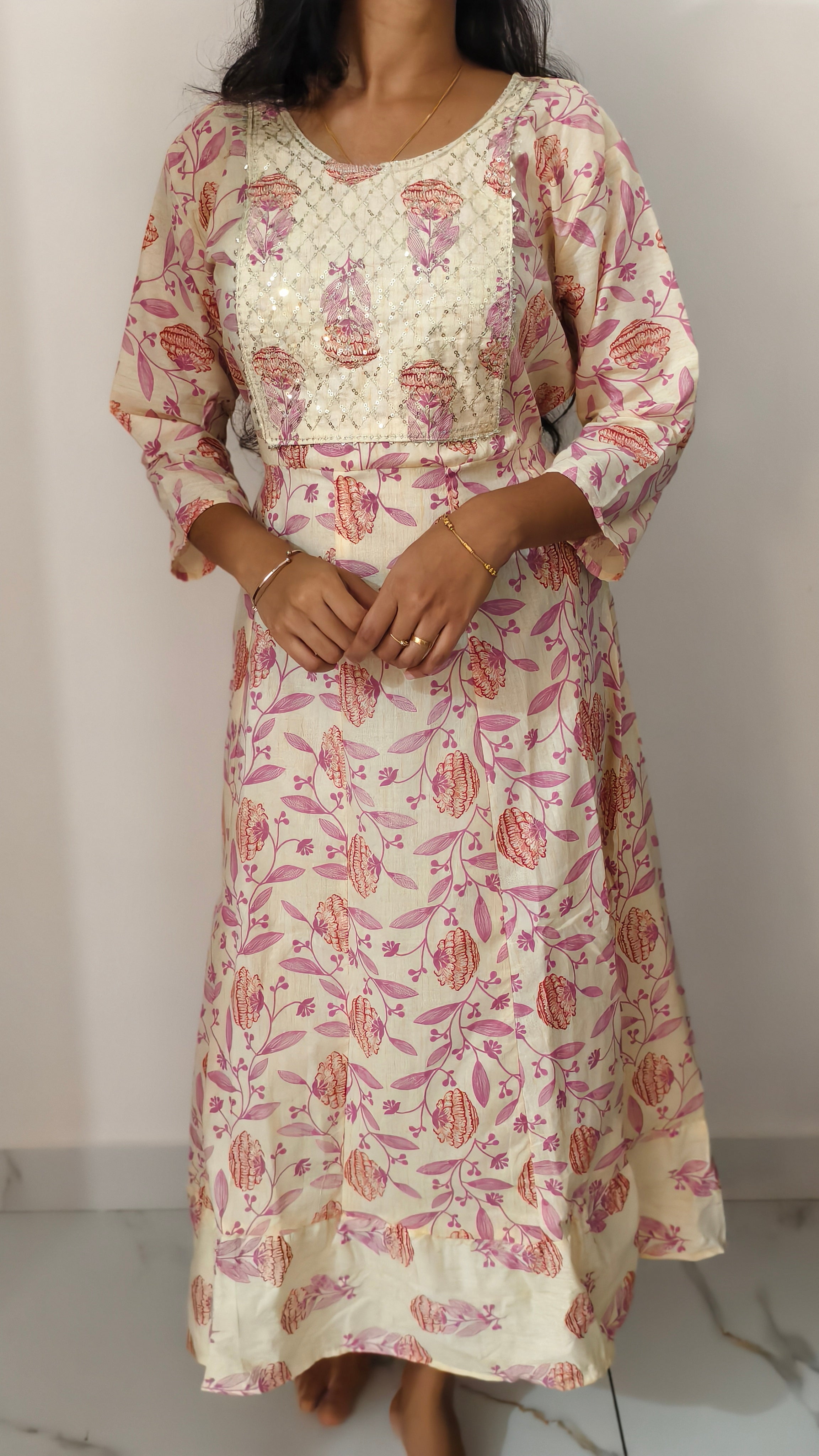 Anjanam Blush Blossom Umbrella Cut Kurti