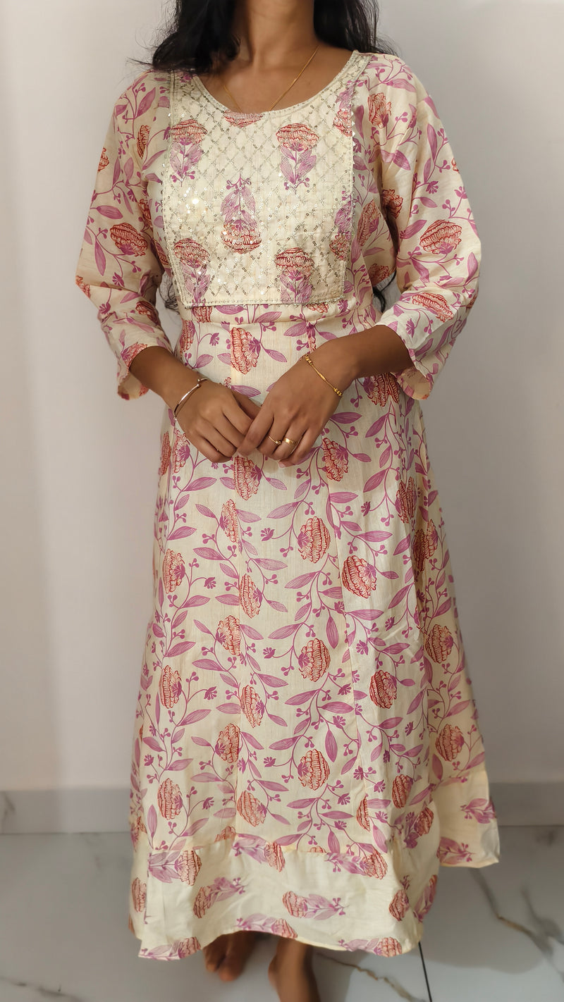 Anjanam Blush Blossom Umbrella Cut Kurti