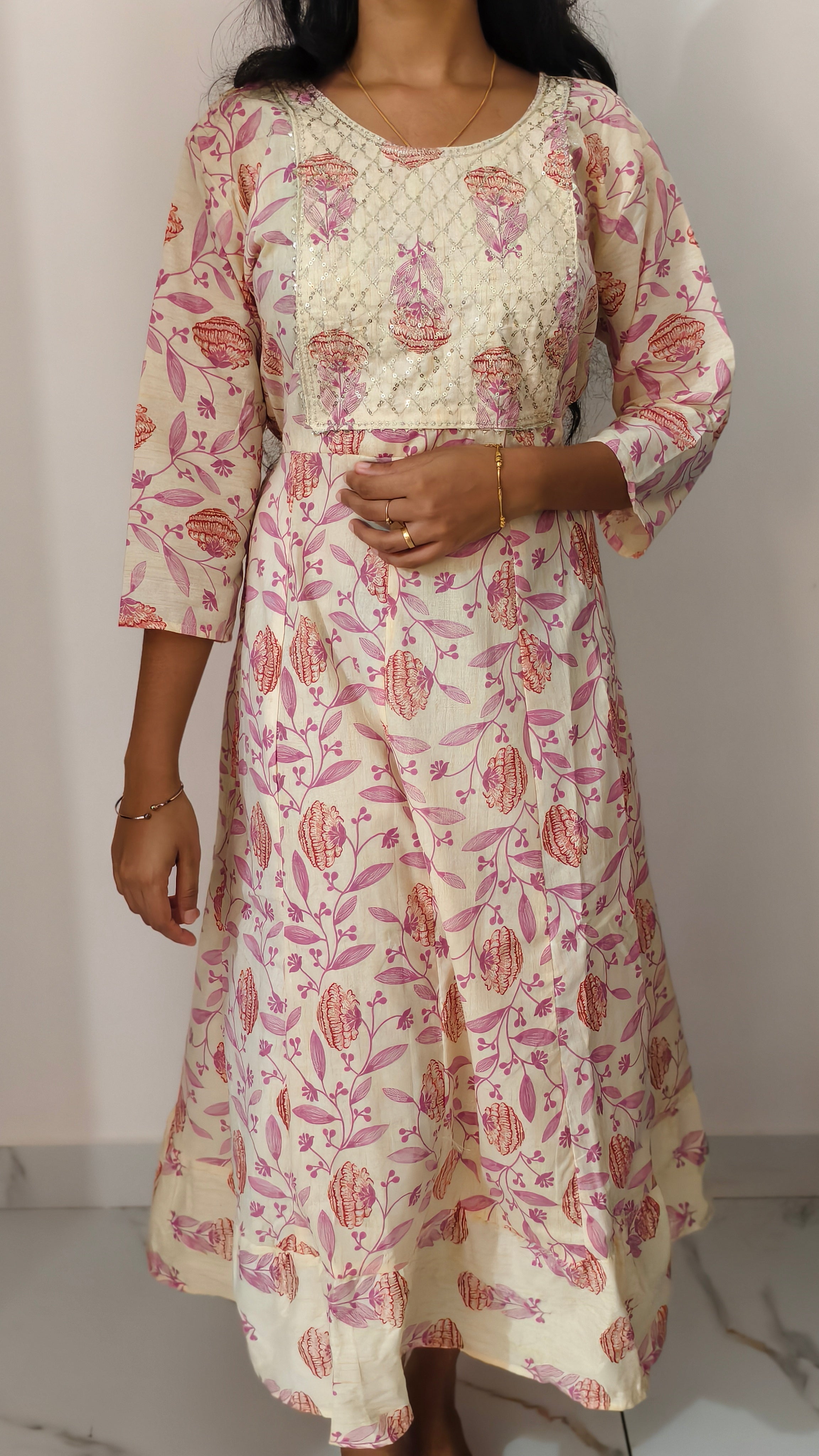 Anjanam Blush Blossom Umbrella Cut Kurti