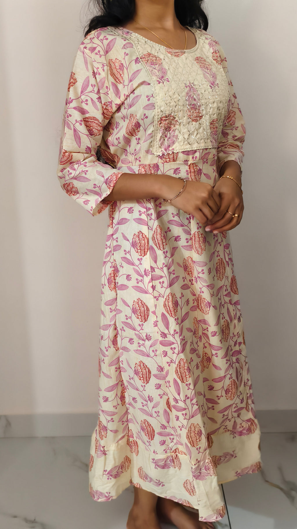 Anjanam Blush Blossom Umbrella Cut Kurti