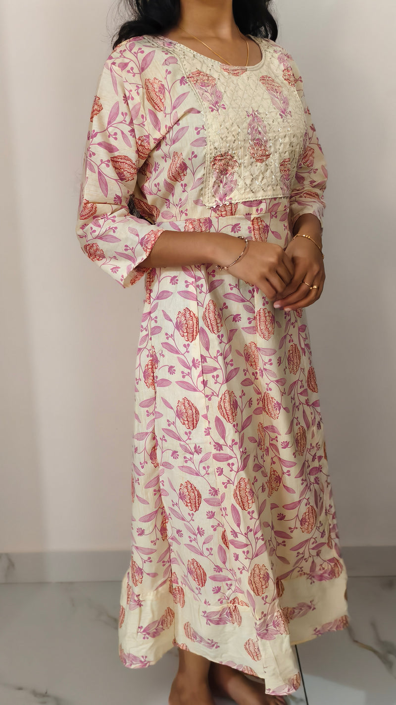 Anjanam Blush Blossom Umbrella Cut Kurti