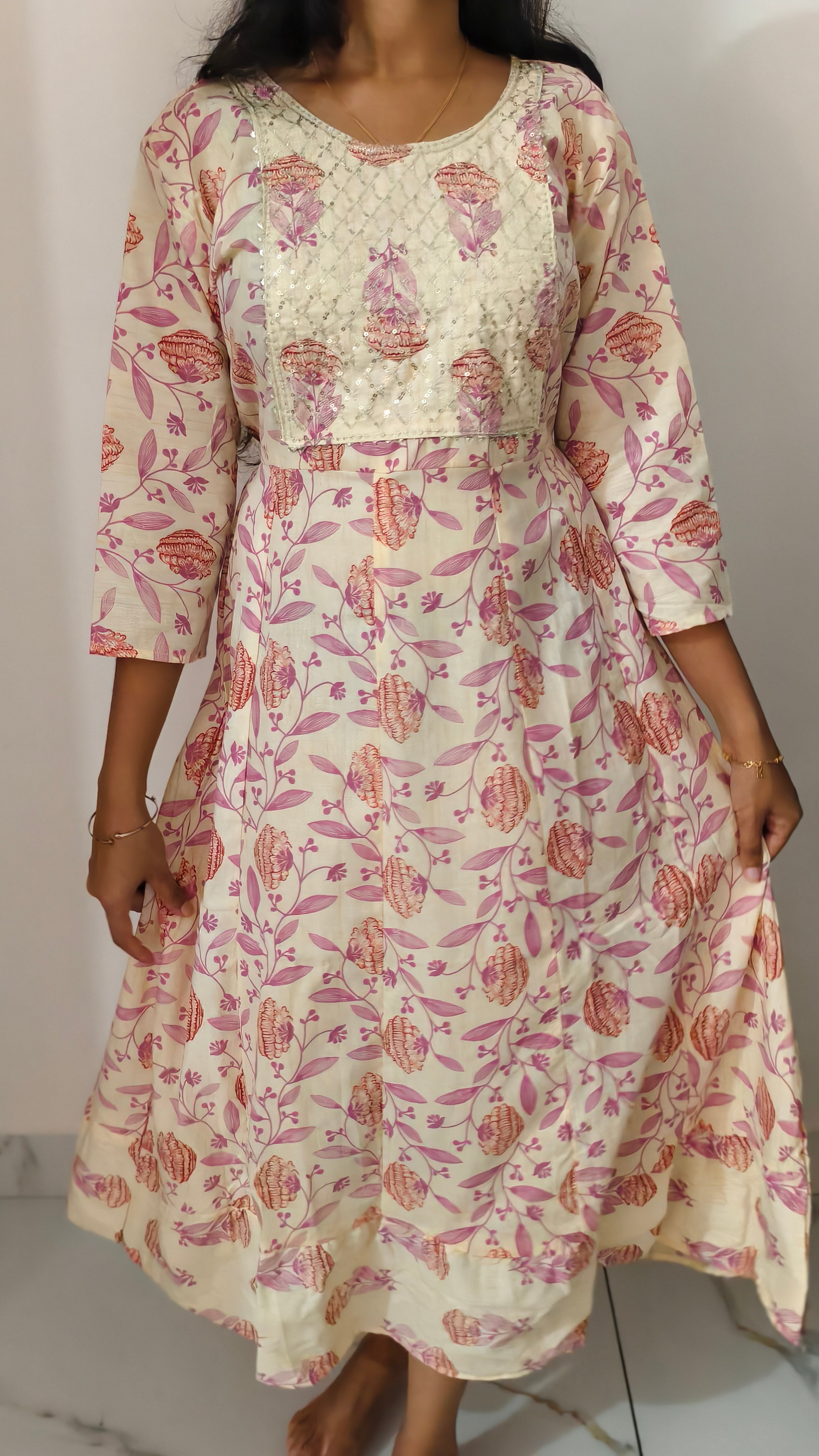 Anjanam Blush Blossom Umbrella Cut Kurti